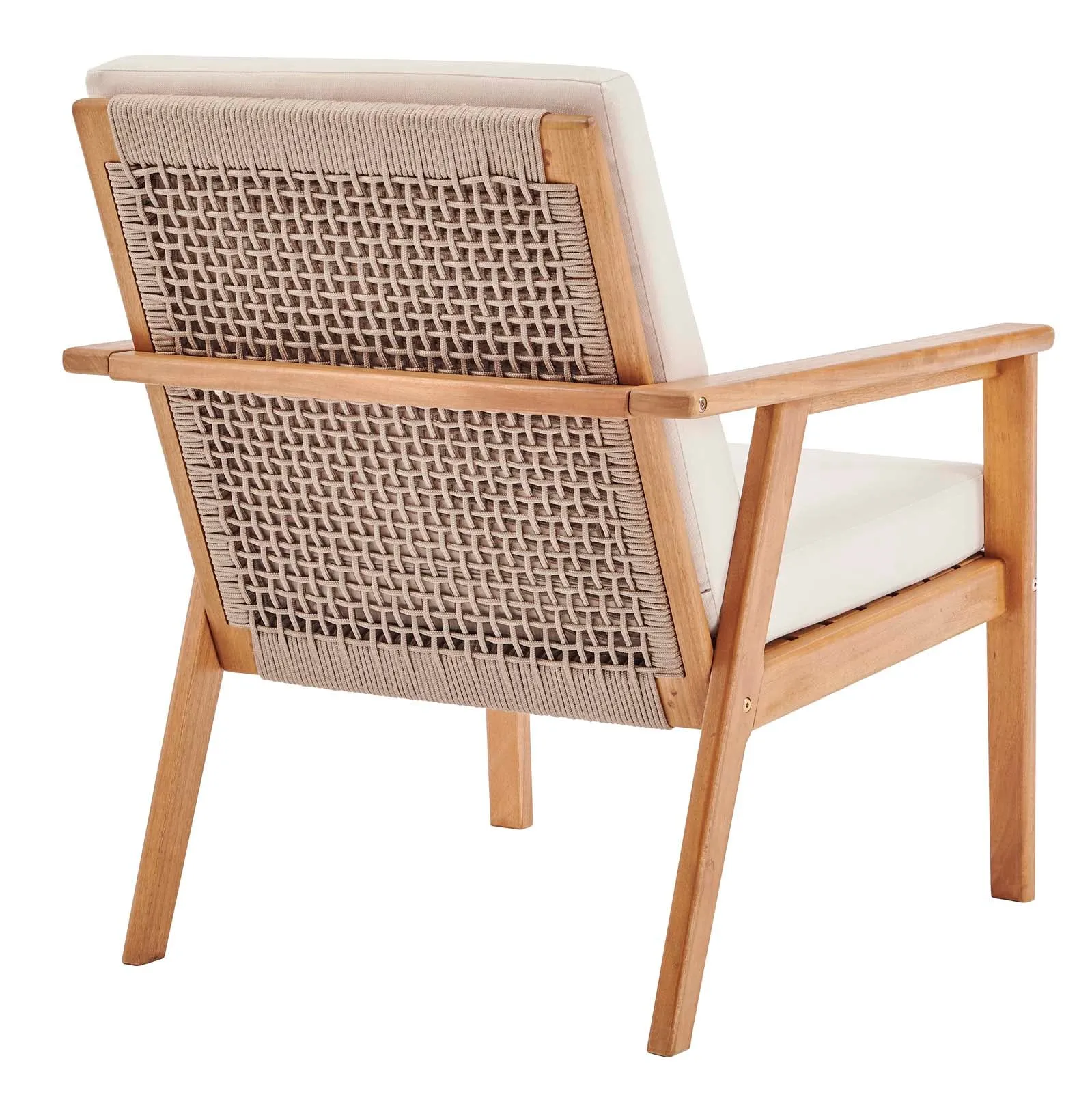 Vero Ash Wood Outdoor Patio Armchair Natural Beige