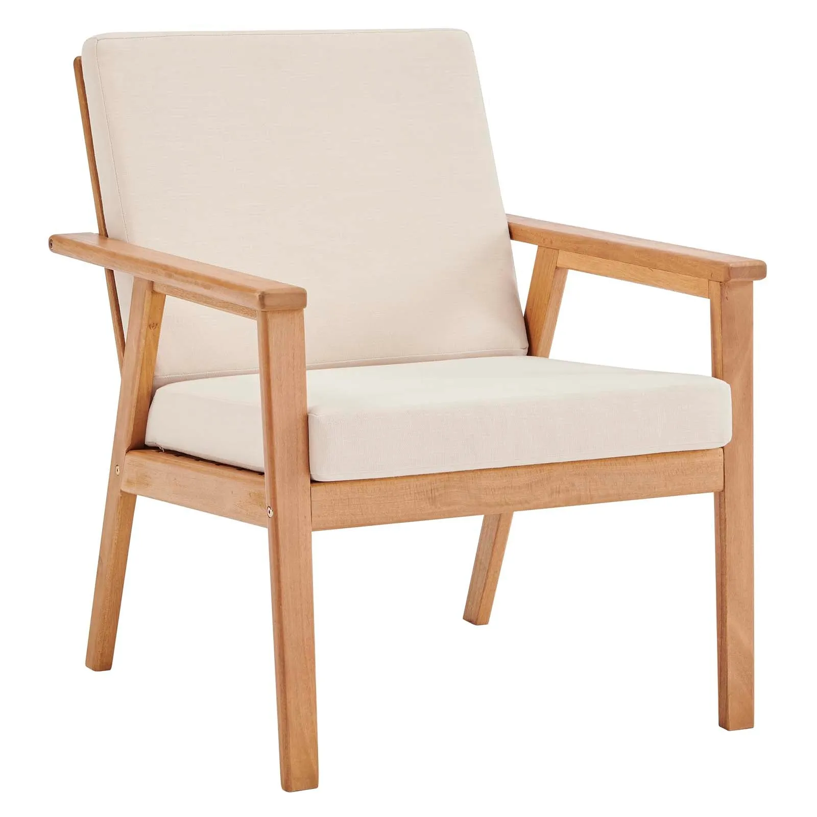 Vero Ash Wood Outdoor Patio Armchair Natural Beige