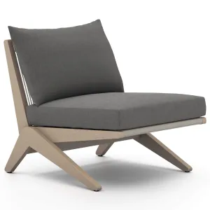 Virgil Outdoor Chair, Charcoal/Washed Brown