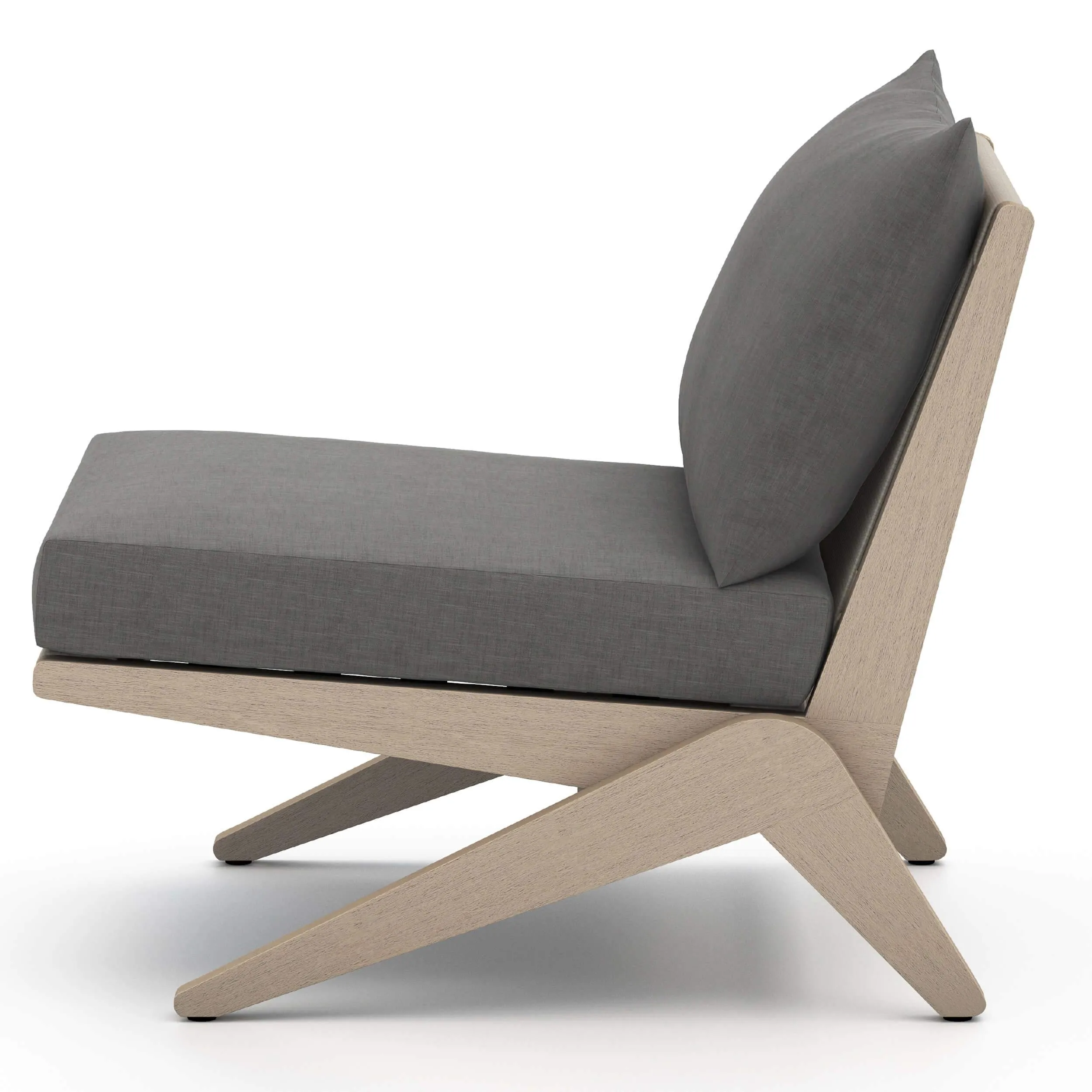 Virgil Outdoor Chair, Charcoal/Washed Brown