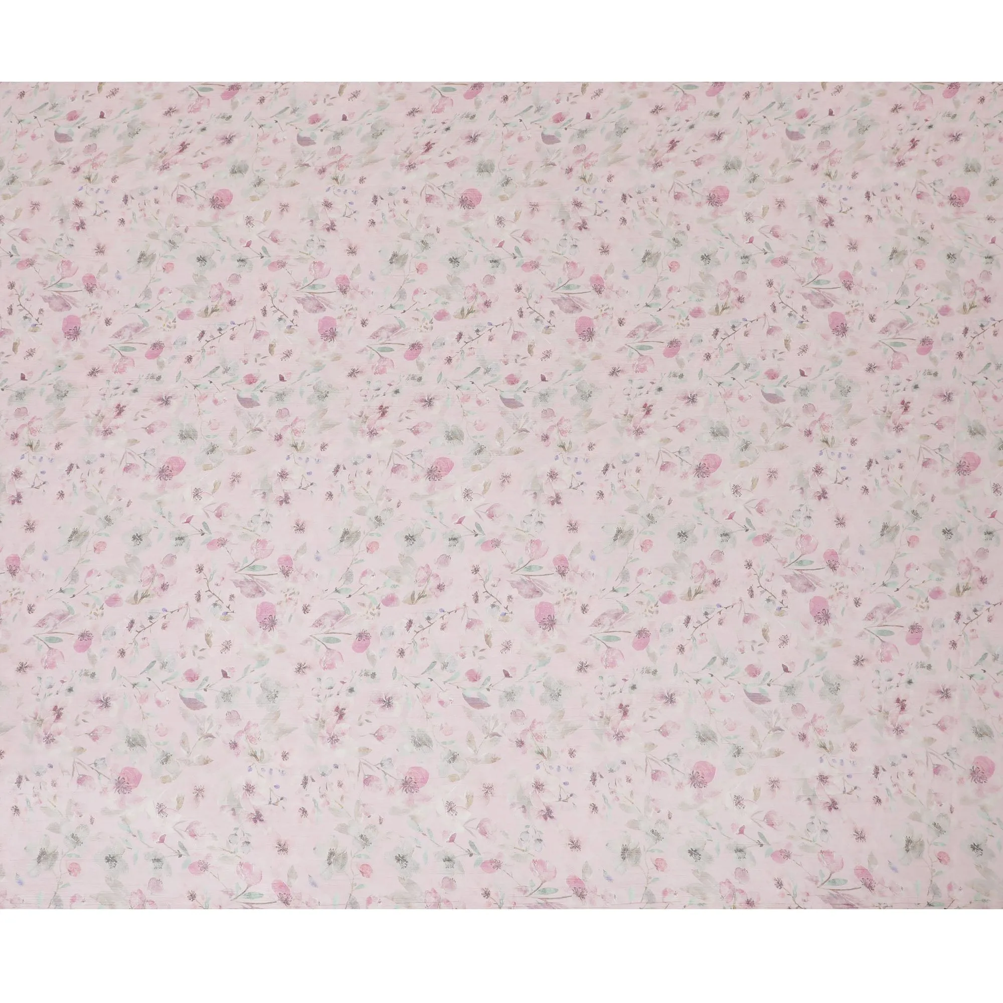 Whispering Petals Synthetic Chiffon Fabric - 110cm Wide, Delicate Floral Print, Shop Online-D18112